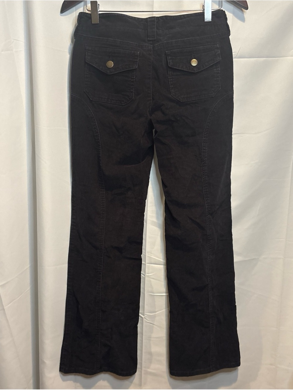 LONDONJEAN Black Corduroy low rise Boot cut The Christie Fit 2 short - Picture 5 of 10